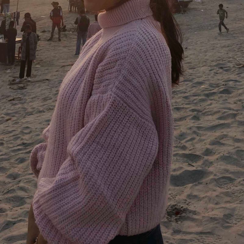 Heavy Pink Knit Sweater