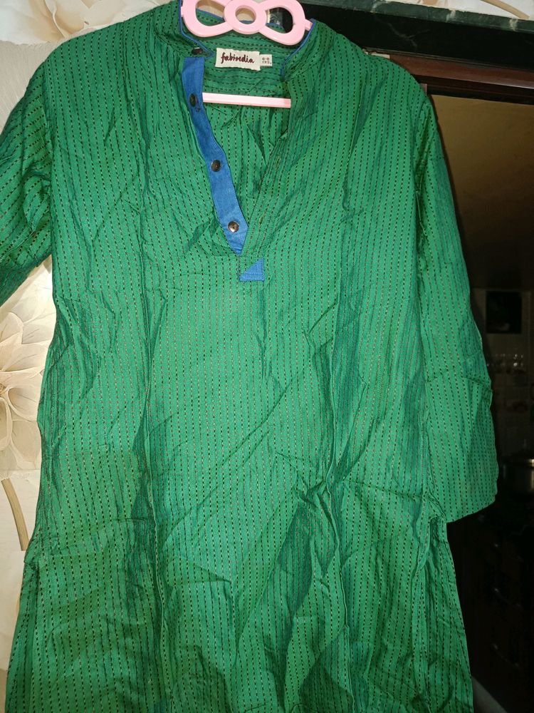 Fabindia Green Kurta For Boy