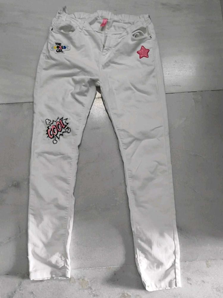 Cool Girls White Jeans with Patches