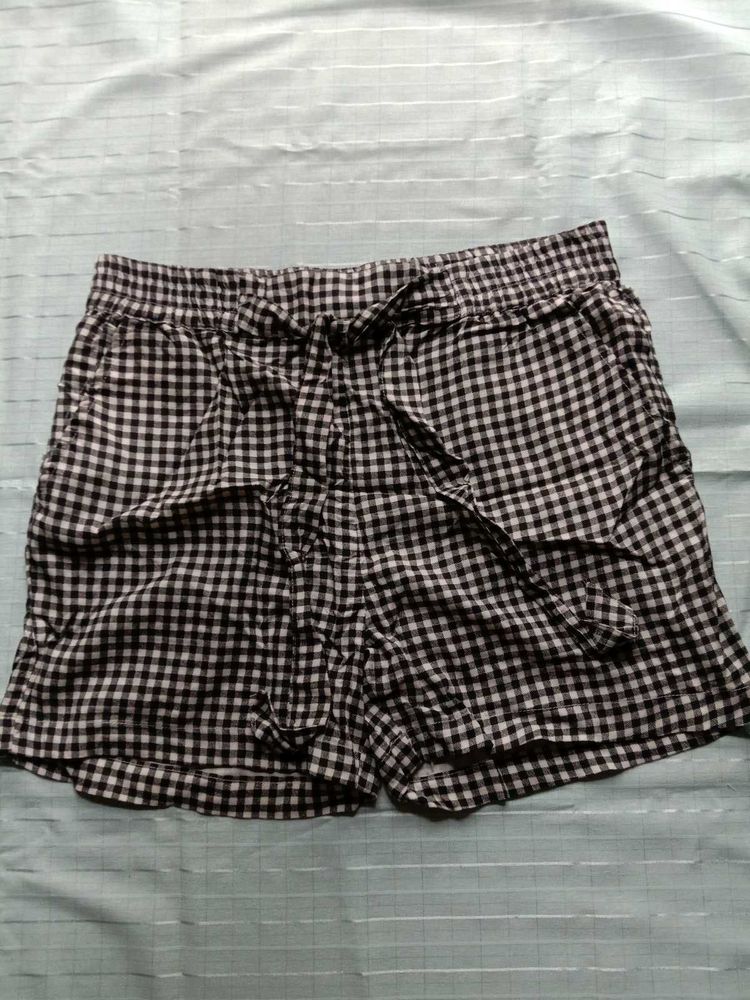 Black and White Gingham Shorts