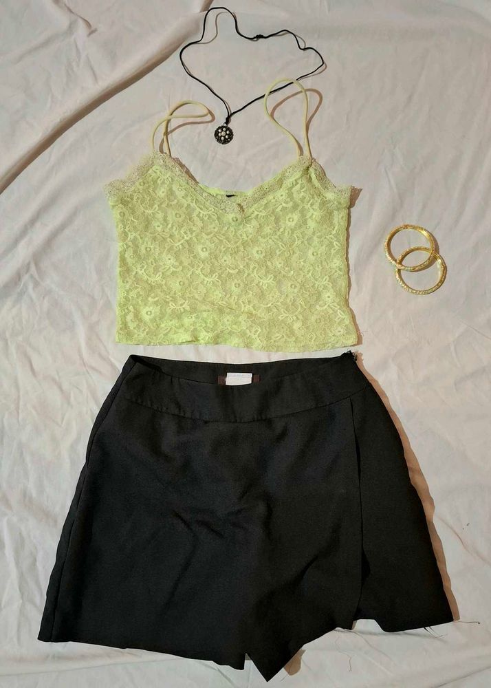 Lime Green Lace Cami Top 🌹