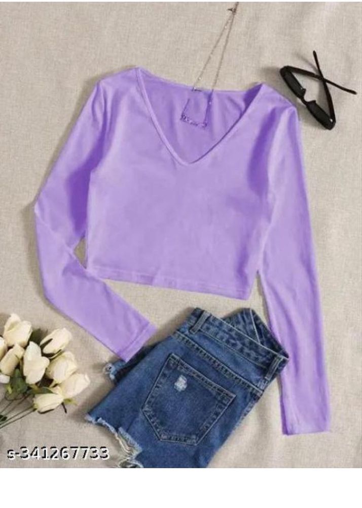 Stylish Lavender Crop Top