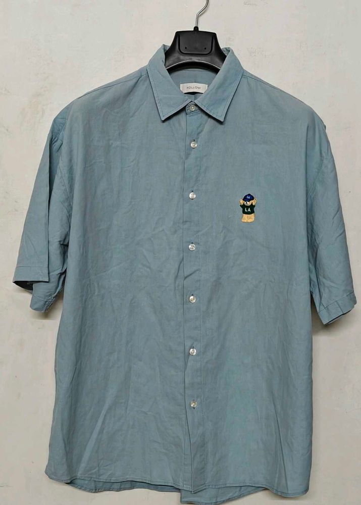Price drop 🔥🔥Light Blue Embroidered Short Sleeve