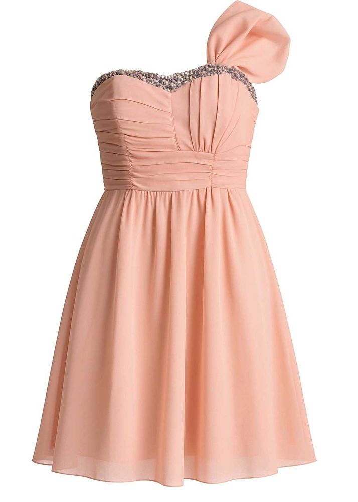 One Shoulder Pink Formal Party Prom Dress