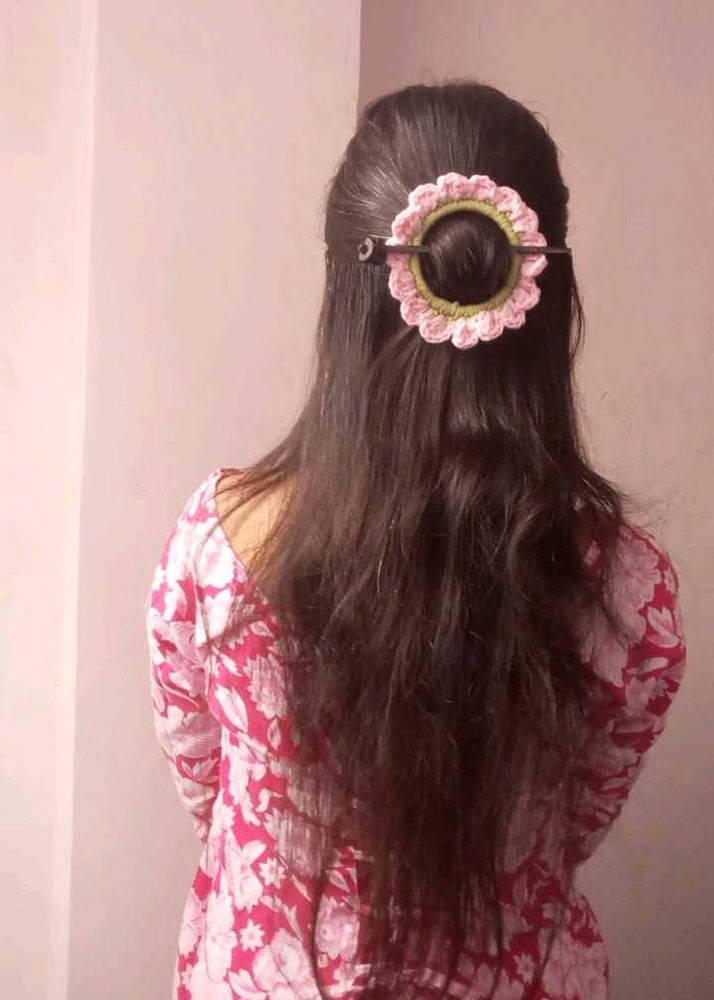 Handmade Flower Hair accessory+ bun stick
