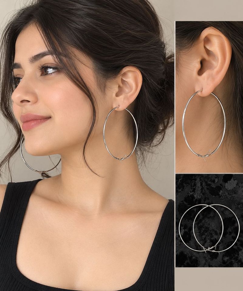 silver hoop earrings
