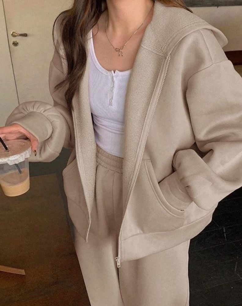 Cozy Zip-Up Hoodie and Sweatpants Set