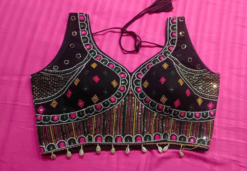 Embellished Black Ethnic Blouse