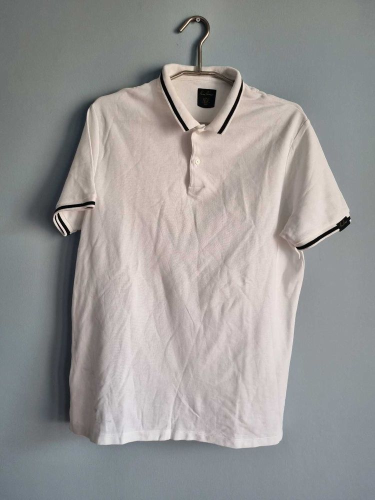 RARE RABBIT WHITE MEN POLO T SHIRT L