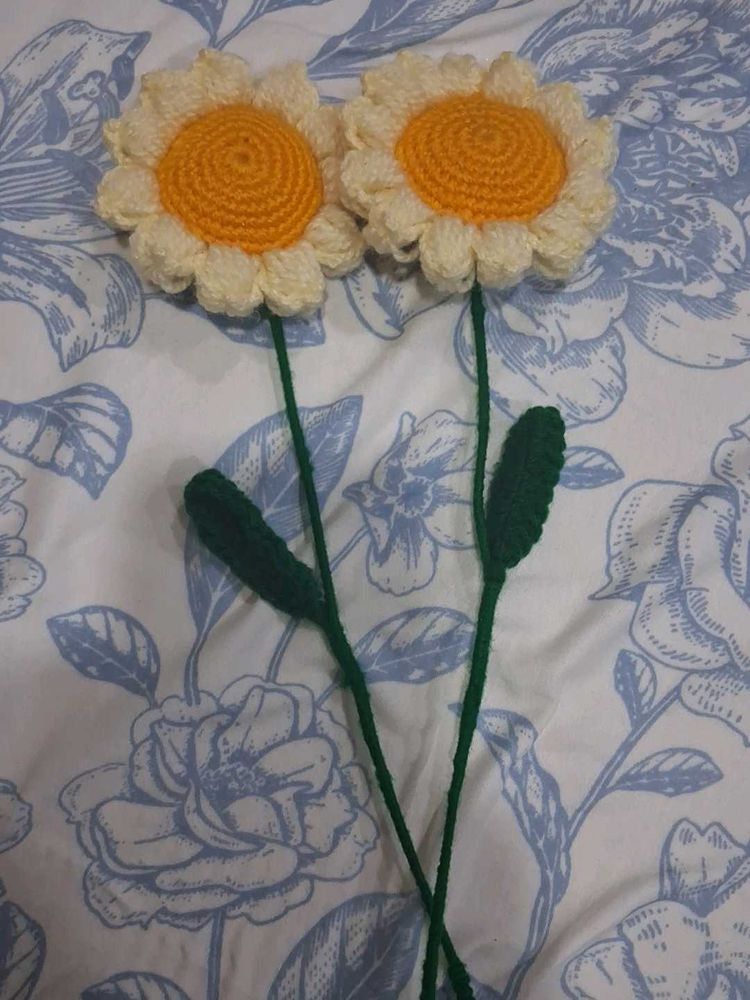 Handmade Crochet Sunflower Decorations