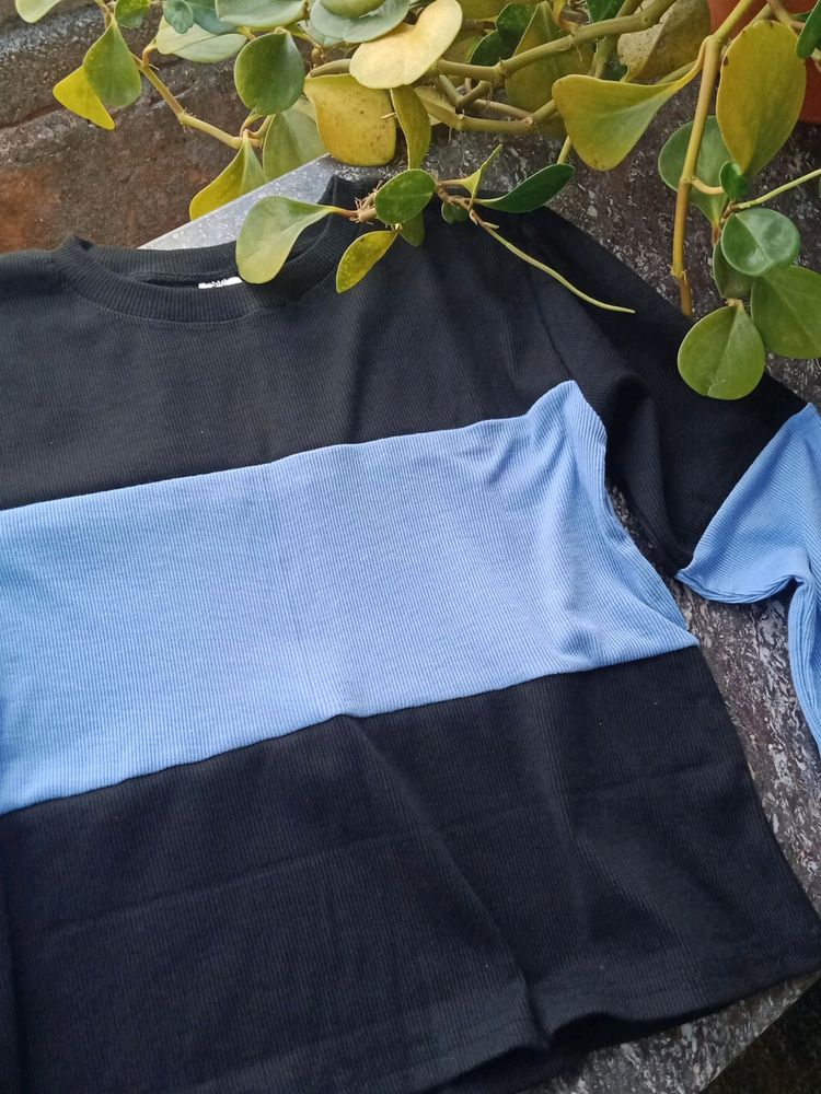 Color Block Long Sleeve Top