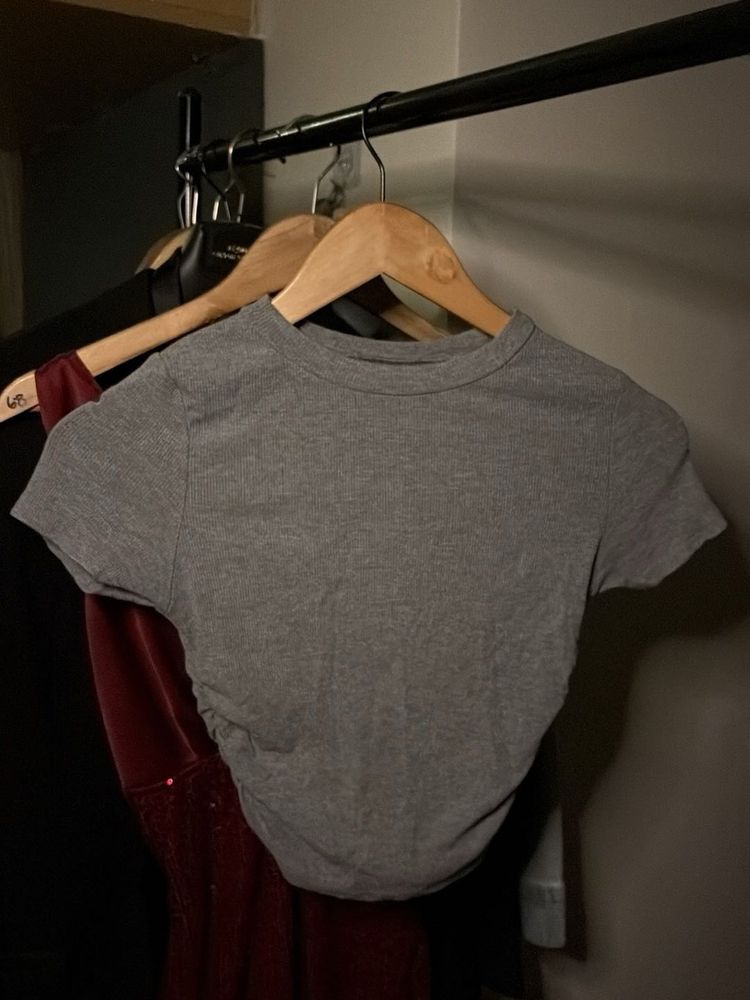 Grey Cropped T-Shirt
