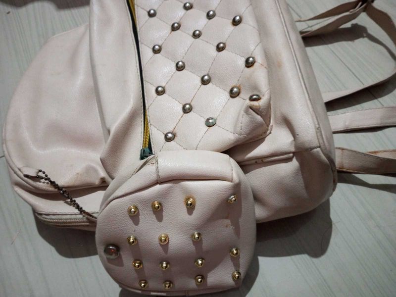 Studded Backpack with Pouch