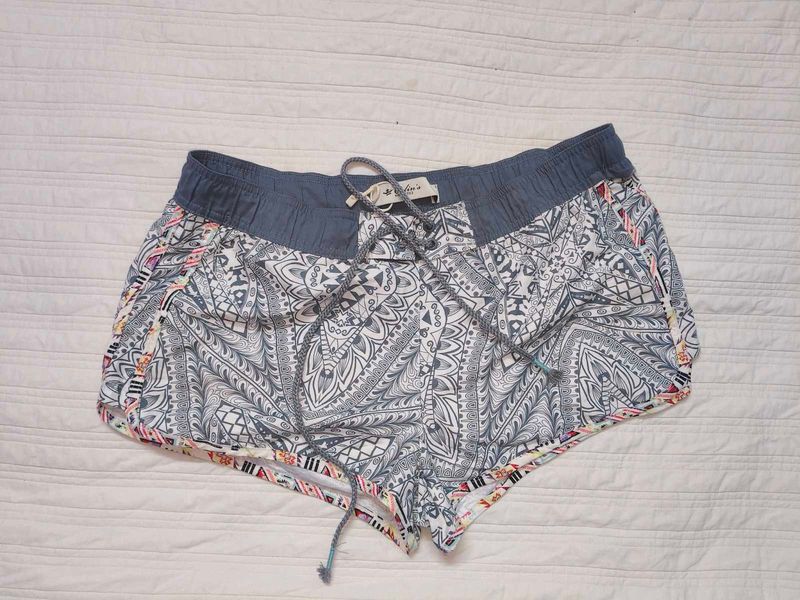Boho Patterned Drawstring Shorts