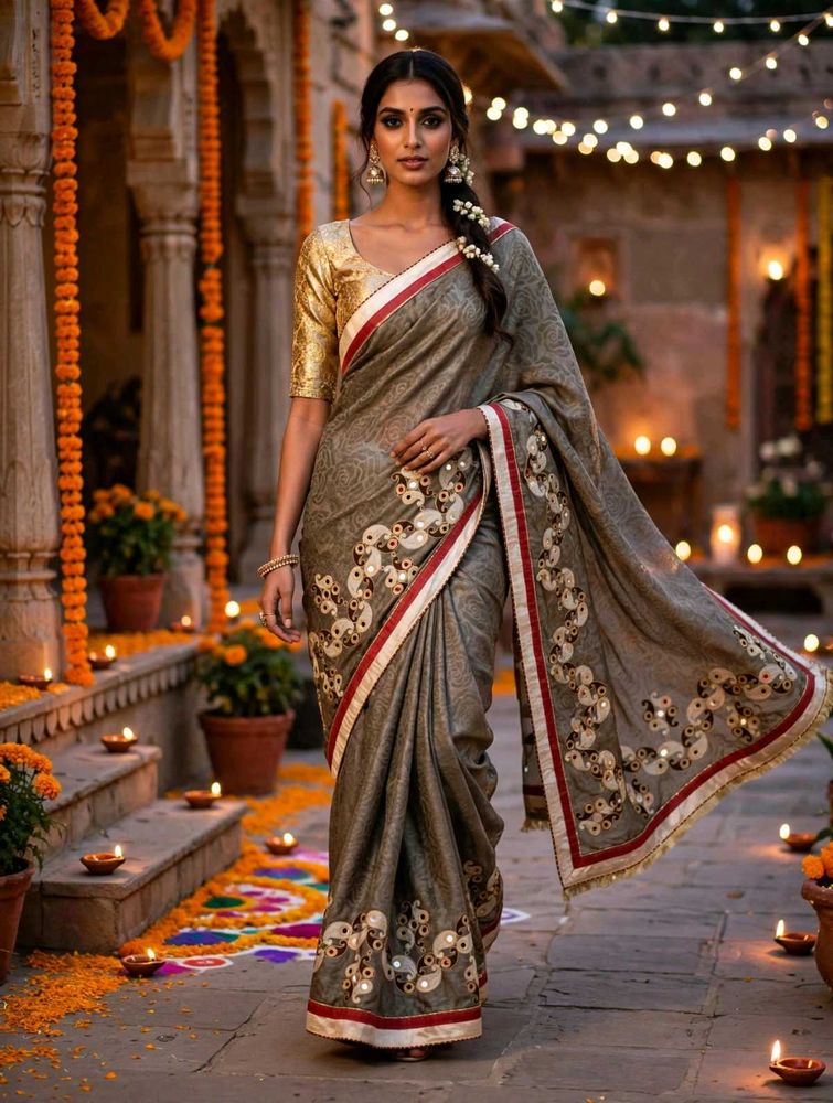 Elegant Embroidered Saree