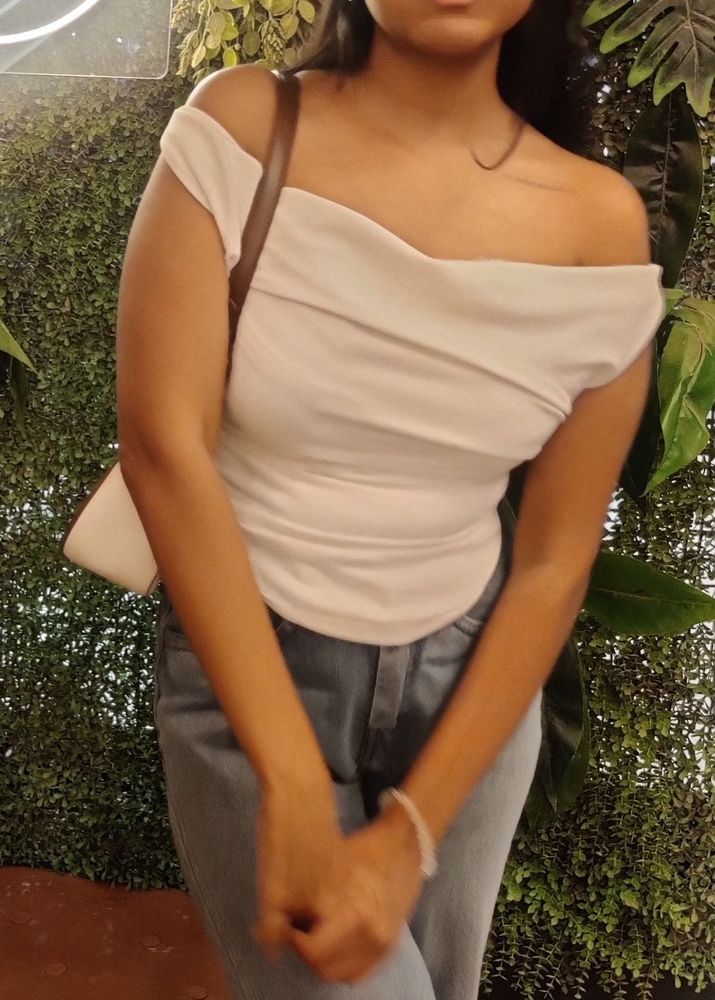 Off-Shoulder White Top
