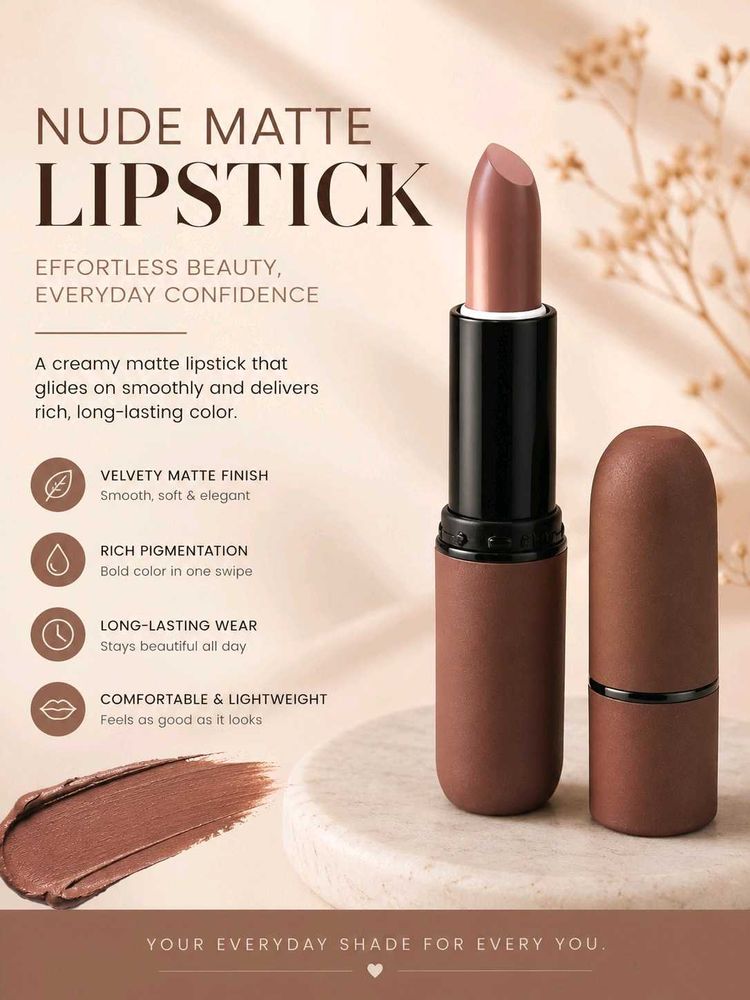 Nude Matte Lipstick - Long Lasting Color