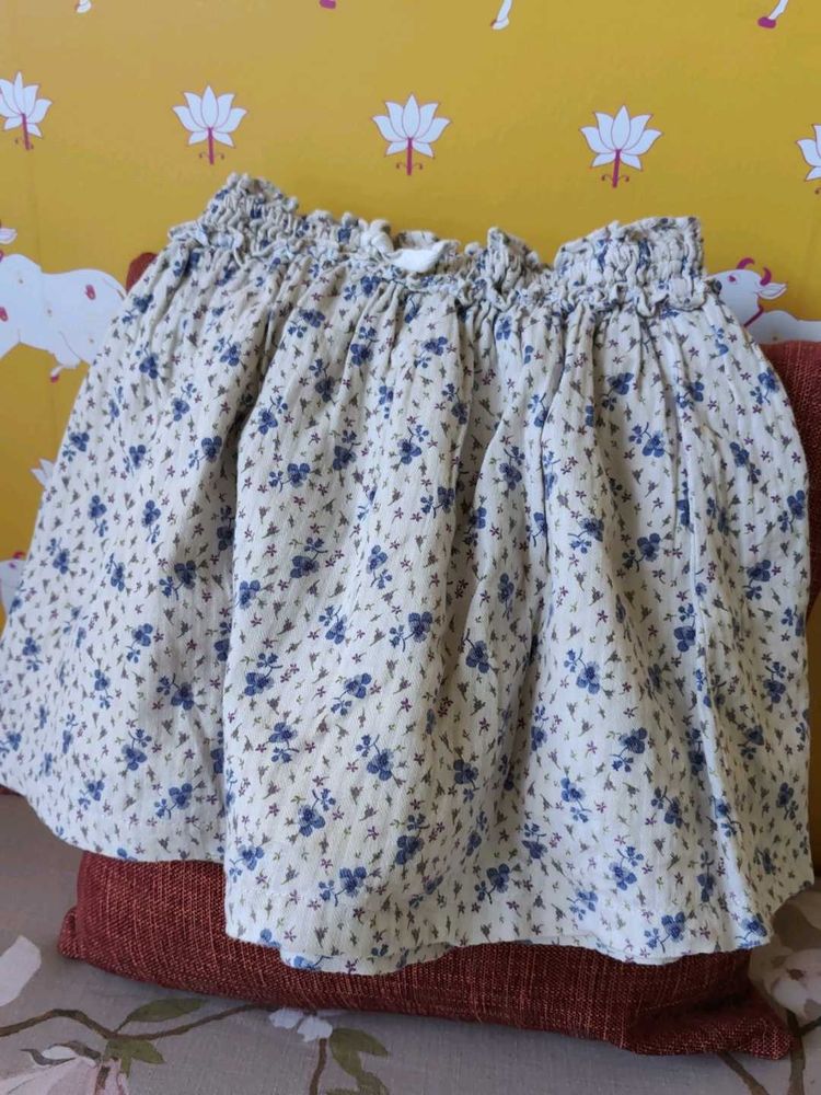 Boho Floral Print Tiered Skirt