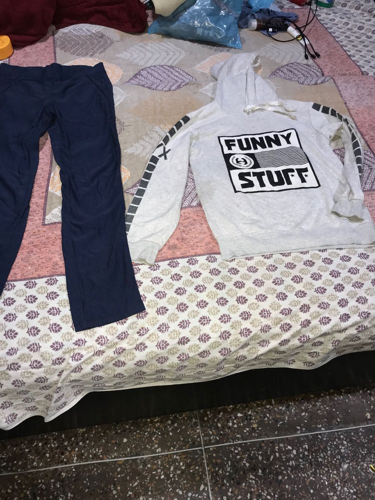 Grey "Funny Stuff" Hoodie and Pants Set