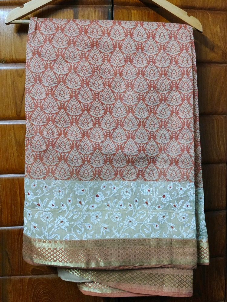 Almost New|Chanderi Kota Daria Saree| Worn Once