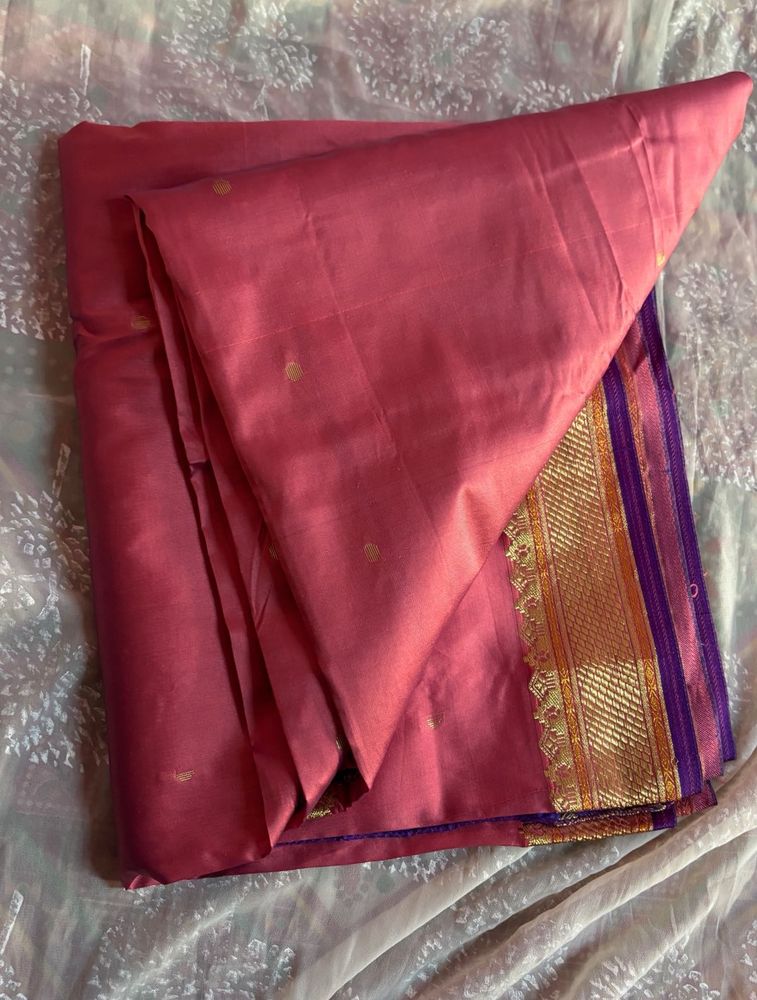 Pink Silk Saree With Blouse stitched (women’s)
