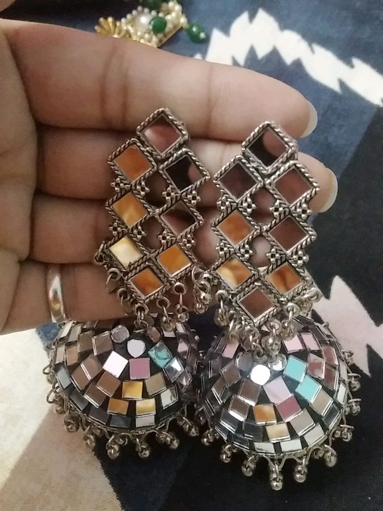 Mirror Jhumkas