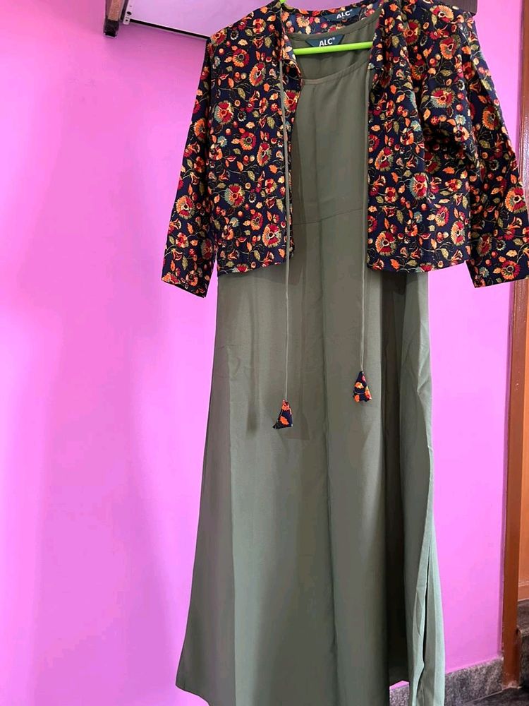 ALC Brand Kurti With Stylish Overcoat