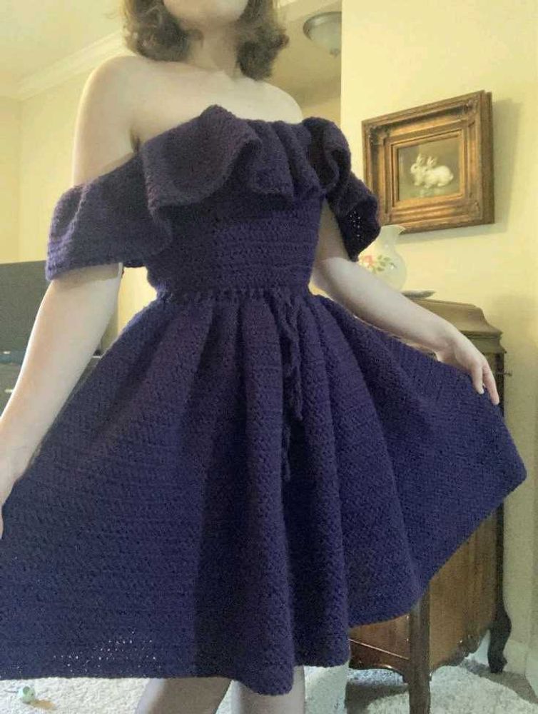 Boho Crochet Off-Shoulder Dress