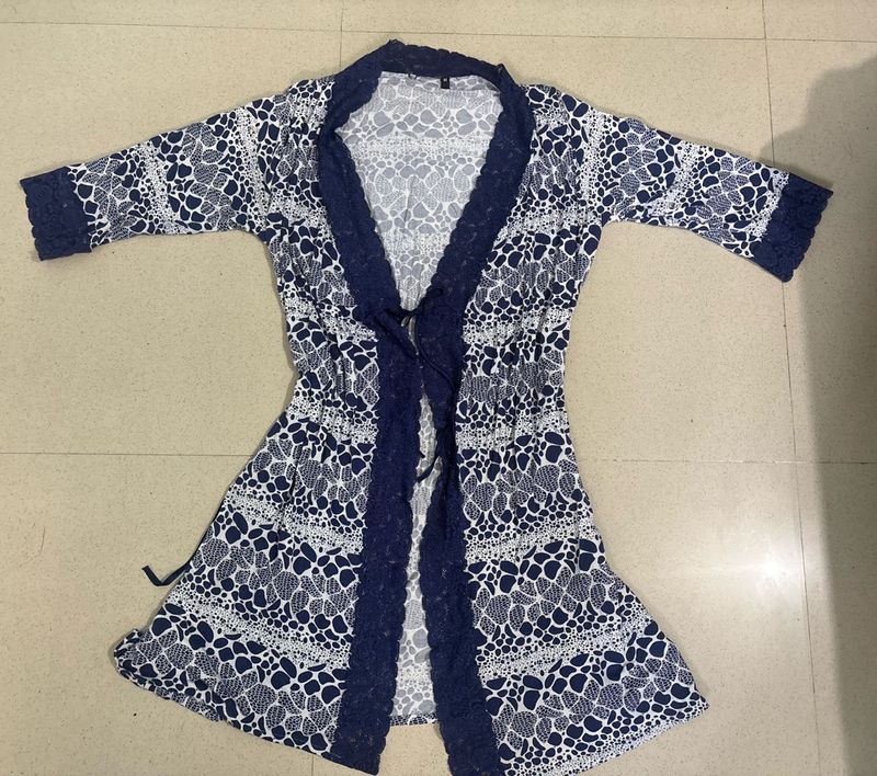 Women's Lace Trim Robe | lingerie coverup
