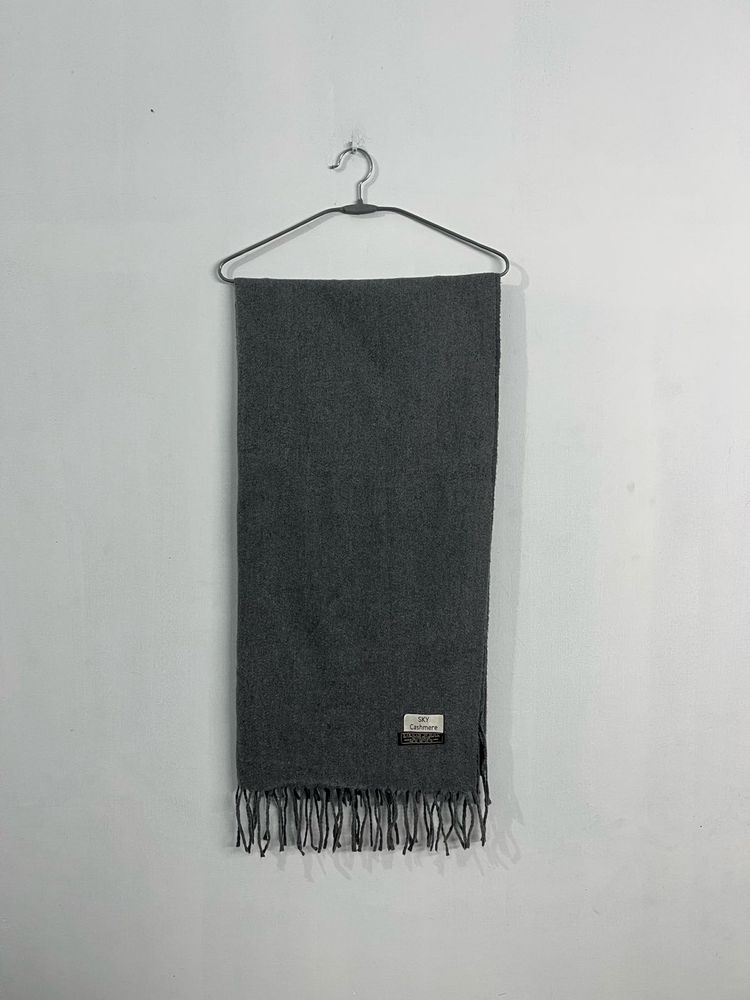 Gray Scarf with Fringe
