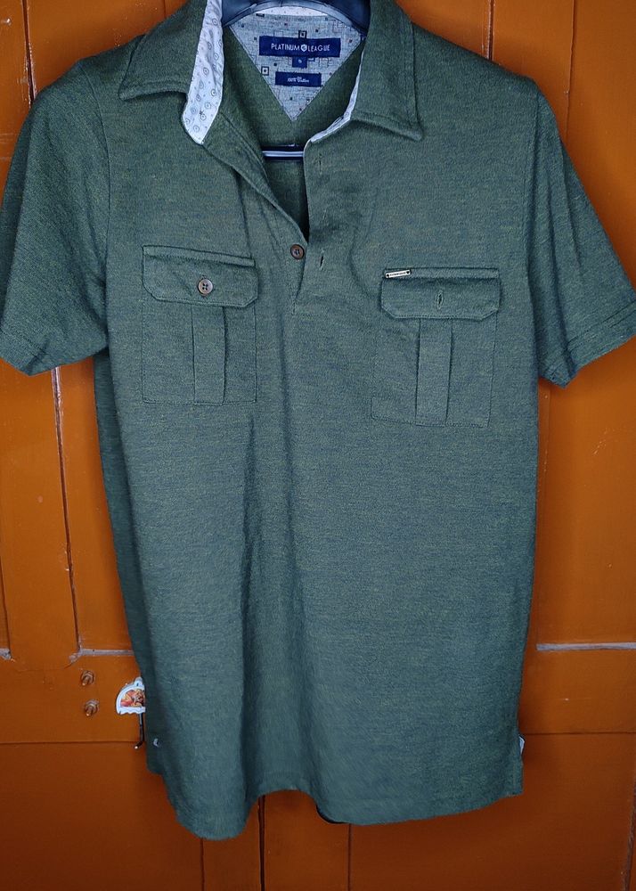 Army Green (Olive) 2 Pocket Trendy T Shirt