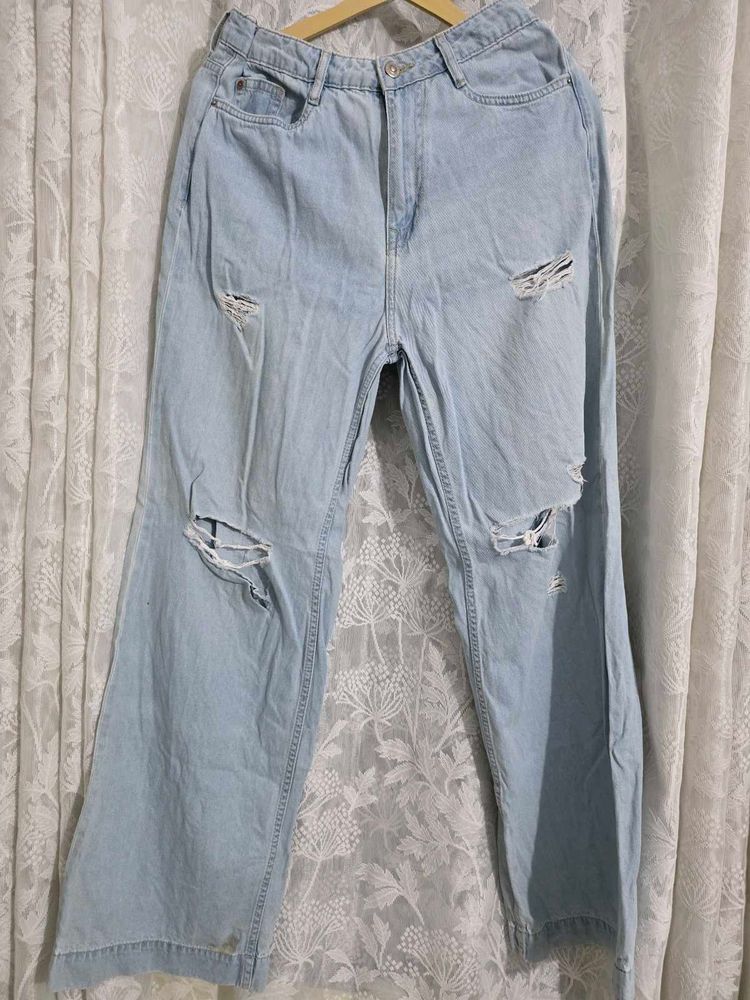 Orginial Lee Cooper Ripped Wide Leg Jea