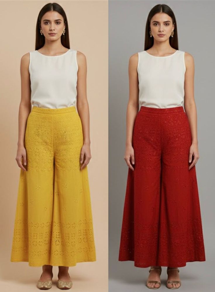 Palazzos:Red &amp; Yellow (Buy 1: 399 and 2: 699)