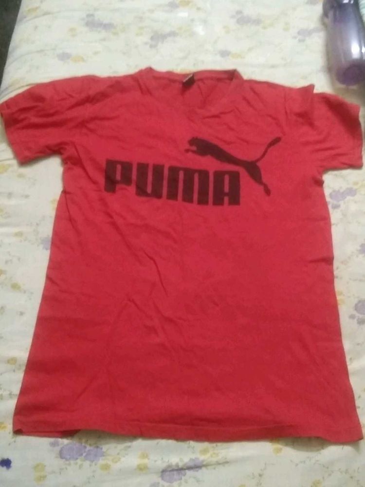 Red Puma Logo T-Shirt