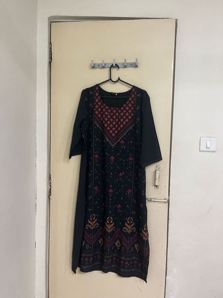 pakistani Black Printed Kurta