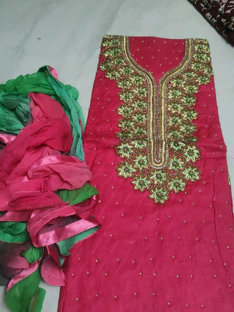 Elegant Embroidered Dress Material