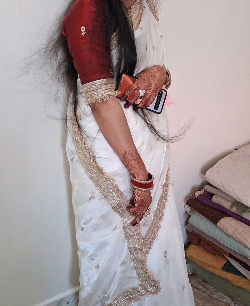 Embroidered embelished bollywood tissue pure silk