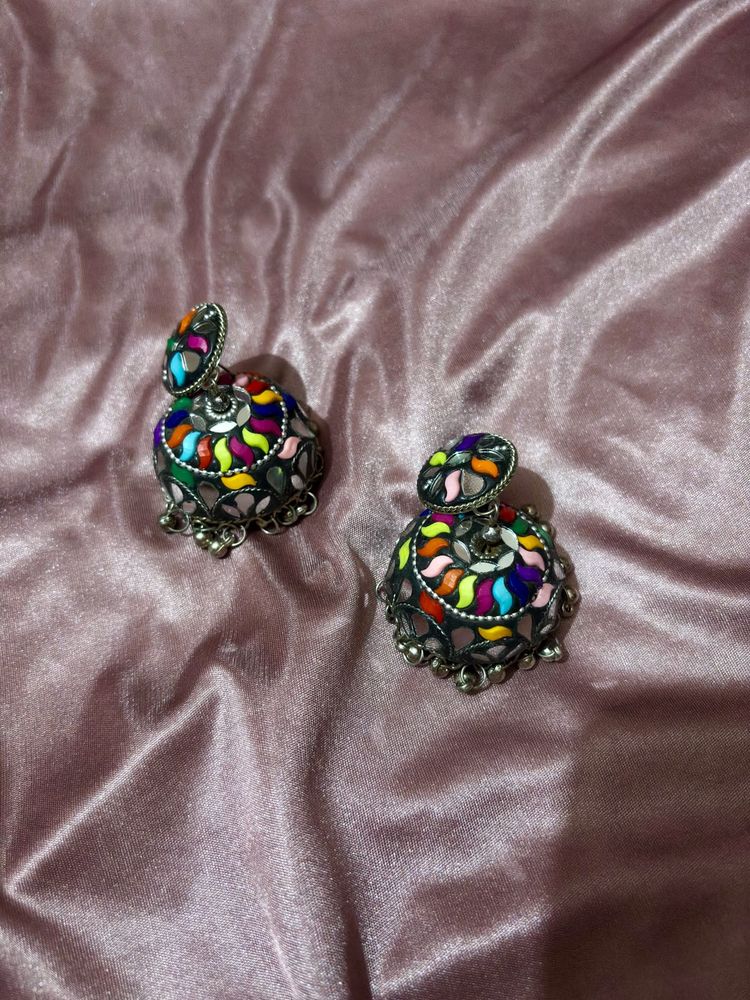 Boho Multicolor Jhumka Earrings