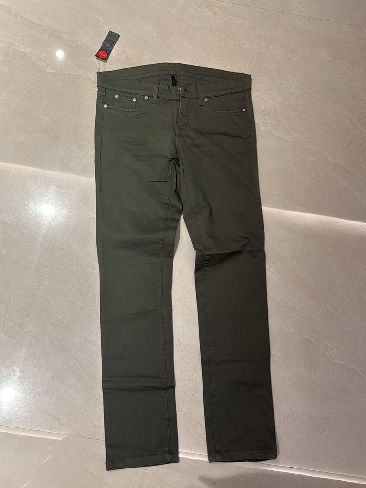 Olive Green Slim Fit Pants