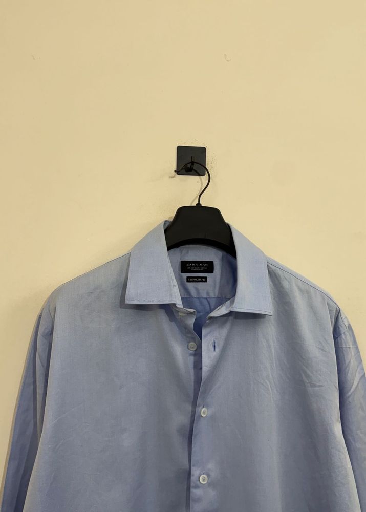 Zara Man Light Blue Button-Down Shirt