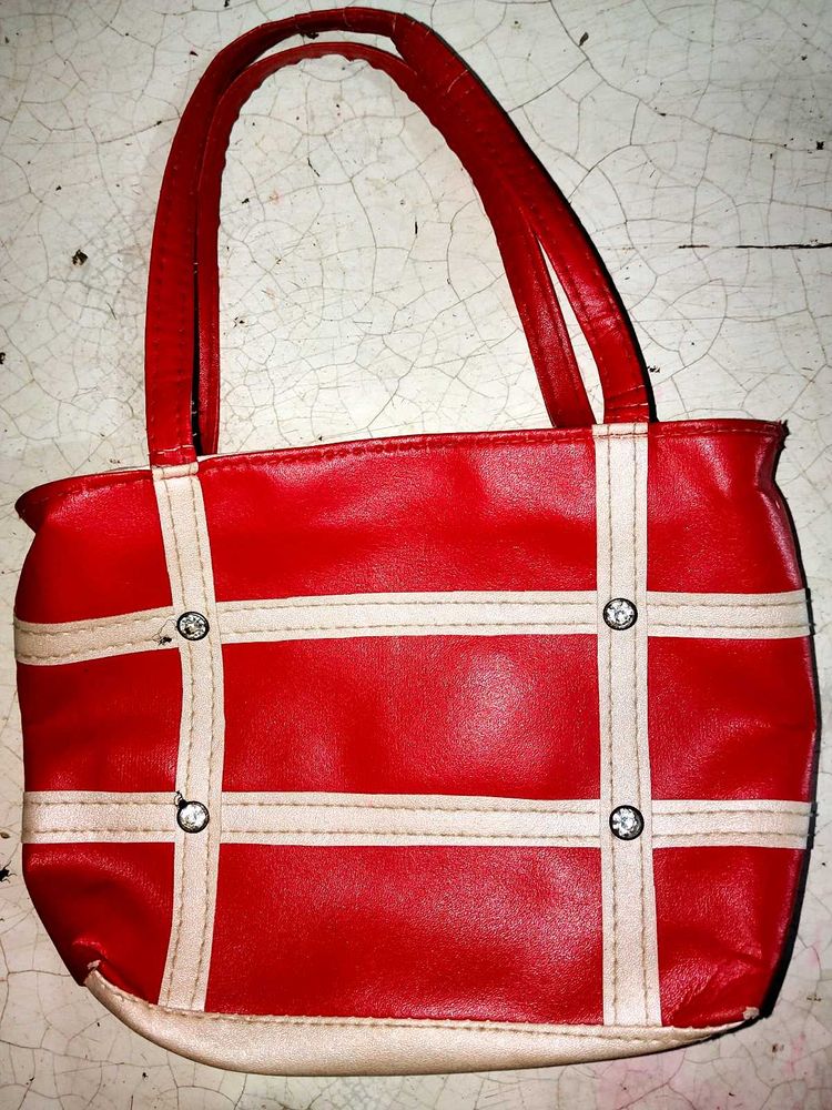 Red &amp; White Handbag