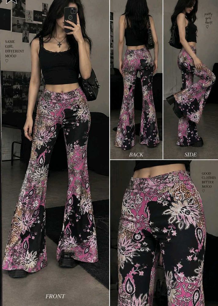 Boho Floral Bell Bottom Pants