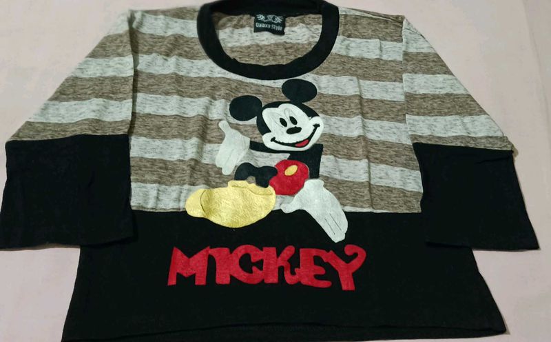 Mickey Mouse Striped Long Sleeve Top