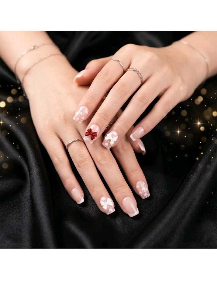 Cute Bow Design Press-On Nails
