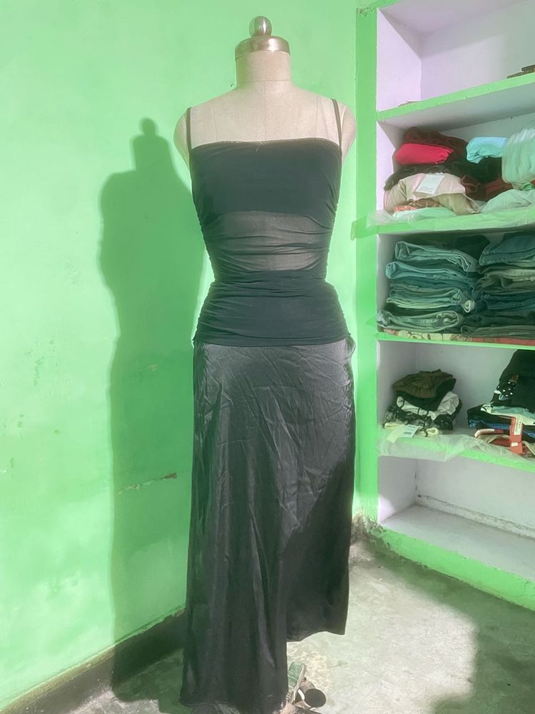 Chic Black Sheer Tube Dress