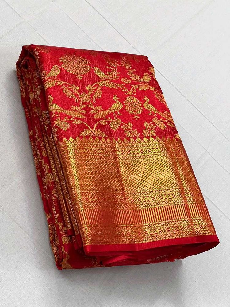 Banarasi Soft silk sarees Red Festive
