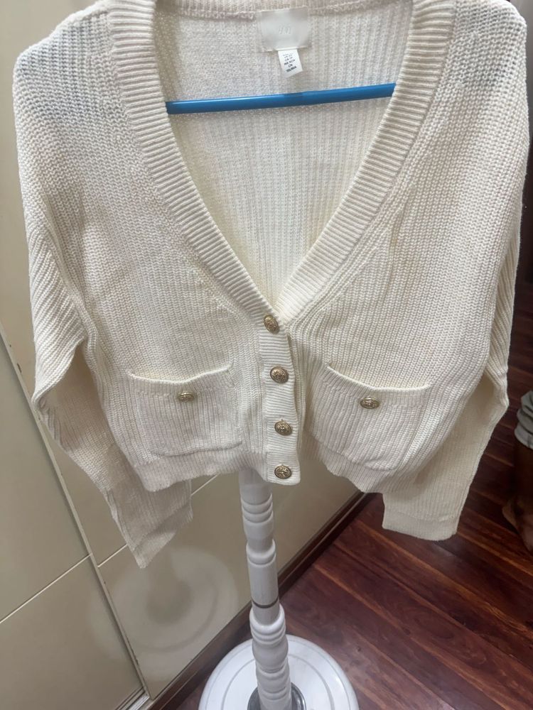 H&amp;M Knit Cardigan with Gold Buttons