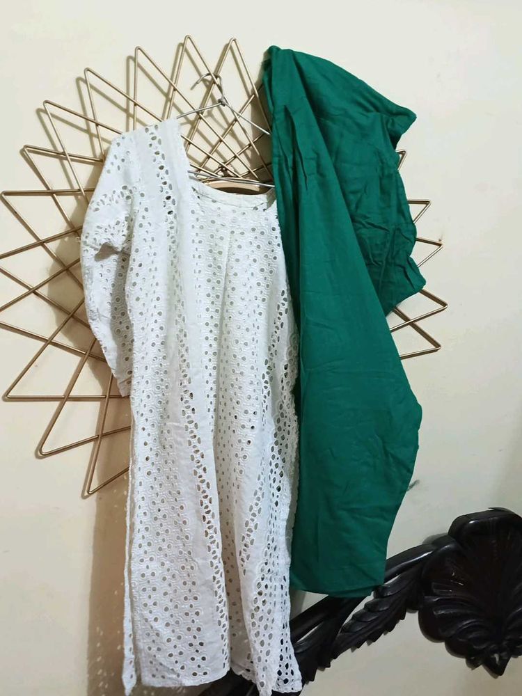 White Embroidered Kurta Set
