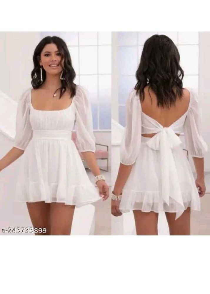 Chic White Puff Sleeve Mini Dress