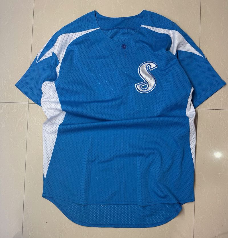 Blue Baseball Jersey with 'S' Logo